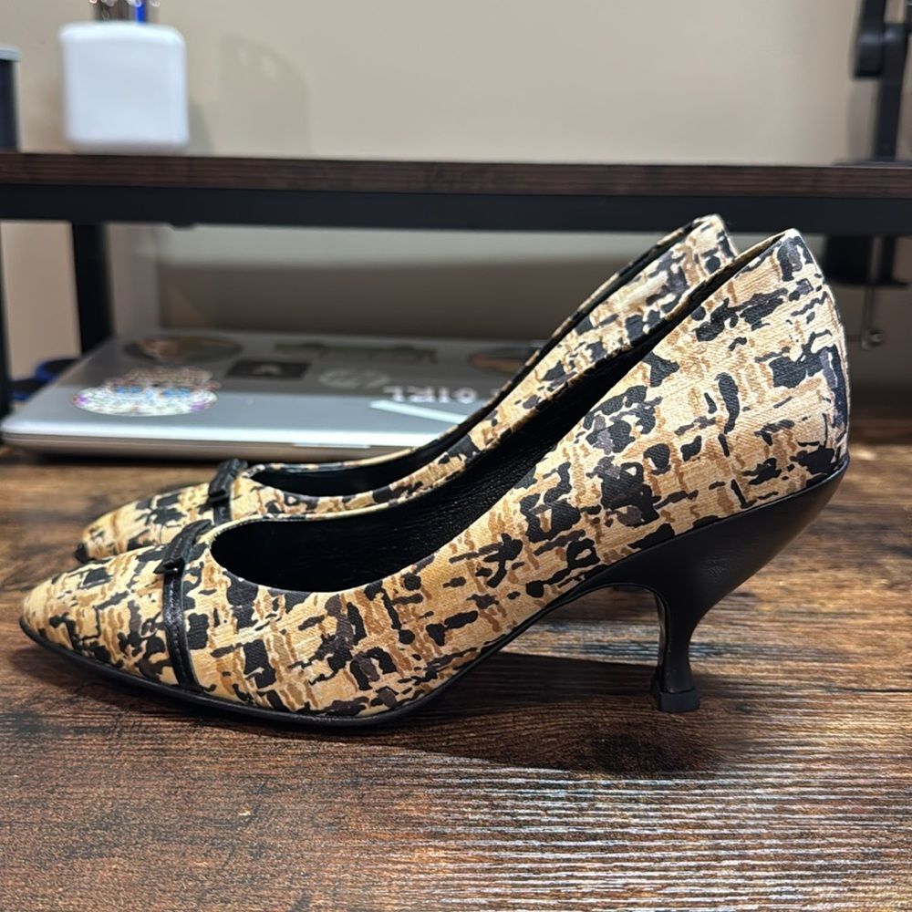 Prada black and brown print heels size 36.5 EU‎ (6.5 US) - Picture 4 of 12